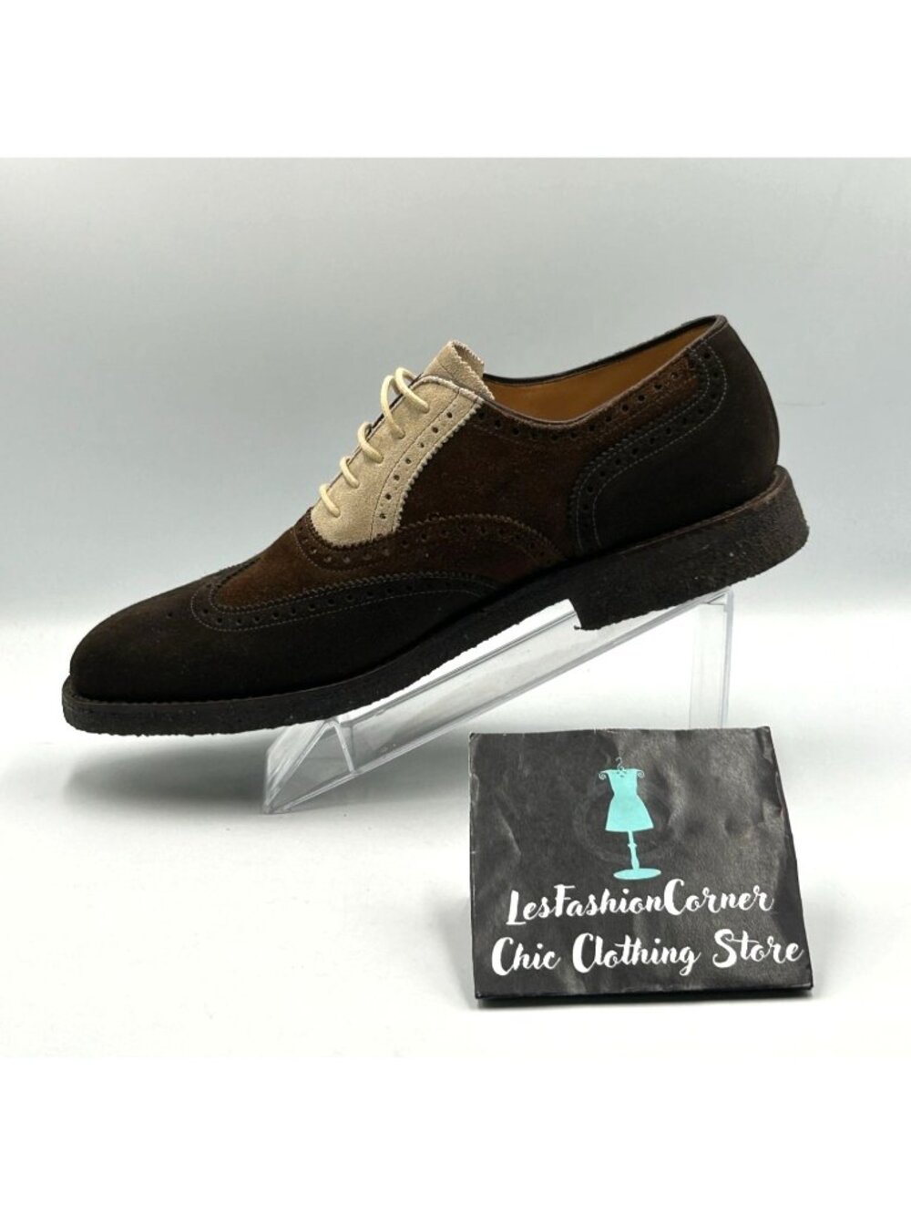 Peal & Co. For Brooks Brothers Men Brown Suede Wingtip Oxford Shoes Sz 11D 3268 - Picture 16 of 16